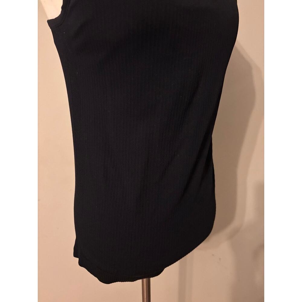 Zella Black Ribbed Tank Top Built In Bra Large - Picture 4 of 9